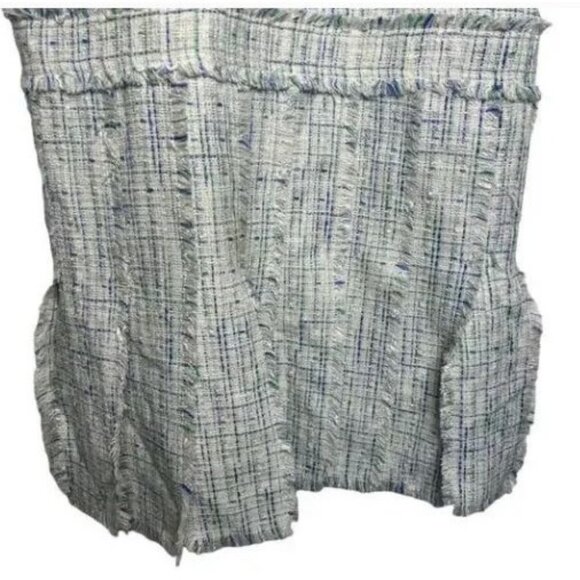 David Meister Tweed Fringe Sleeveless Preppy Feminine Dress Size 12 - Picture 5 of 9